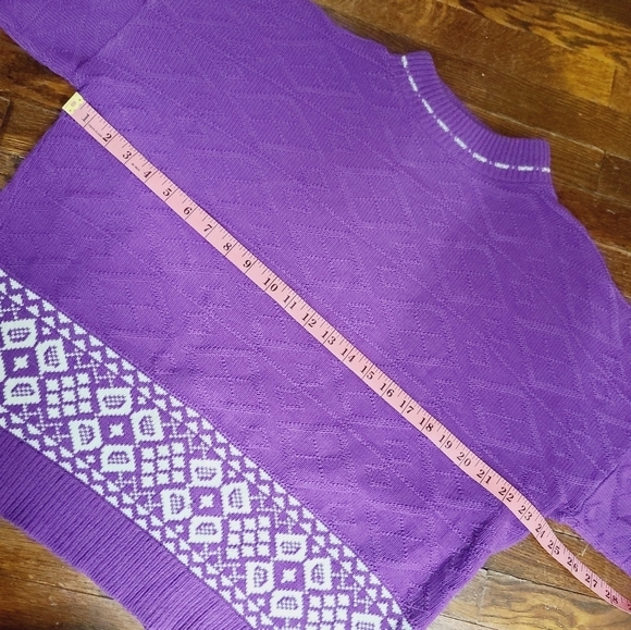 Vintage 80s Purple Mock Neck Oversized Cozy Sweater - Picture 5 of 11